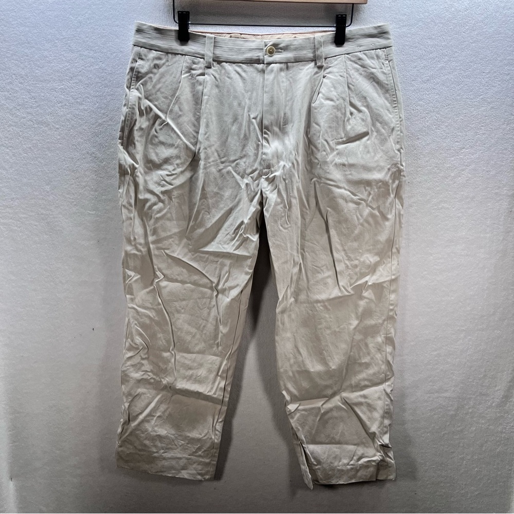 Tommy Bahama Silk Dress Slacks Pants Men’s 35/28 Cream casual Office 2999‎